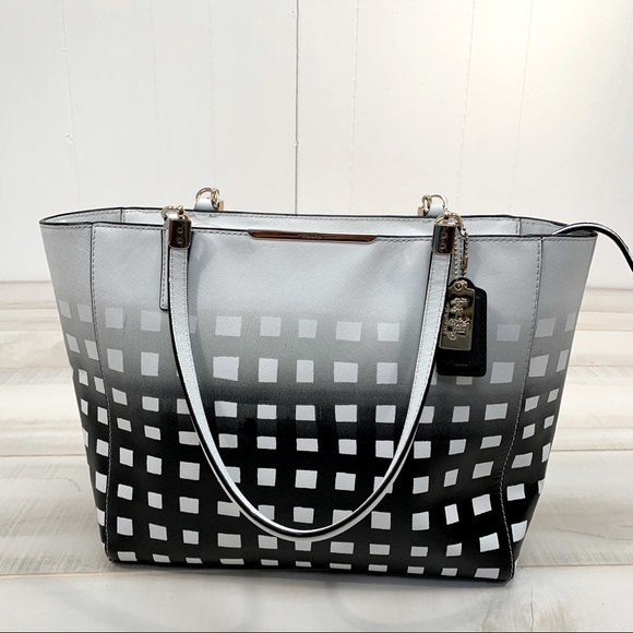 Coach Madison East Wes Tote Gingham Saffiano 30118 - Picture 7 of 9